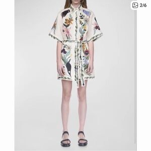 Alemais Meagan Tie-Waist LinenShirt Dress